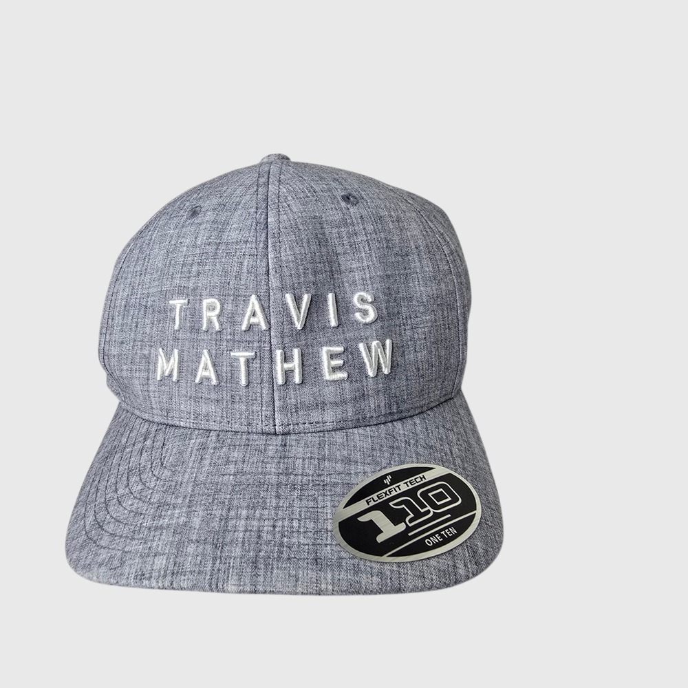 Travis Mathew Rockdale Golf Hat Heather Light Blue Flexfit 110 Snapback 1MX390